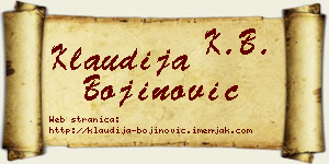 Klaudija Bojinović vizit kartica
